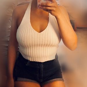 Forever 21 Ribbed Halter Top